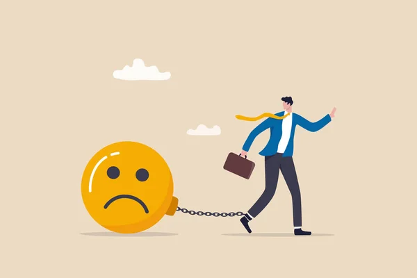 Carga Estressada Ansiedade Pensamento Negativo Raiva Problema Causa Emocional Saúde — Vetor de Stock