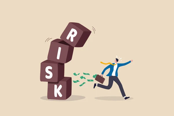 Risk Averse Avoid Minimize Risk Run Away Uncertainty Fear Safety — Stock Vector
