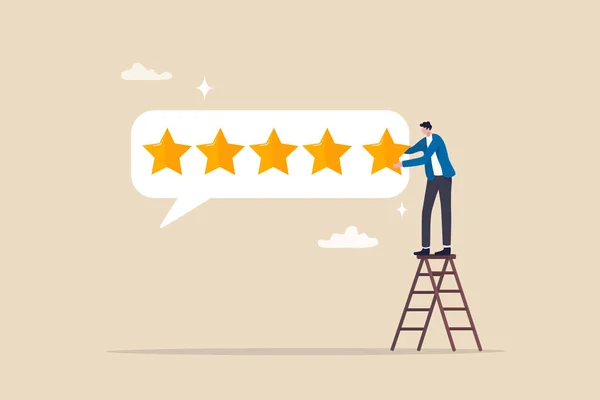 Sterren Beoordeling Feedback Klanttevredenheid Commentaar Het Geven Van Product Review — Stockvector