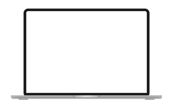 斯洛伐克 布拉迪斯拉发 2023年4月7日 笔记本电脑模型 新的Mac Book Air Pro的概念没有刘海 具有透明白色屏幕的全新笔记本电脑 — 图库照片