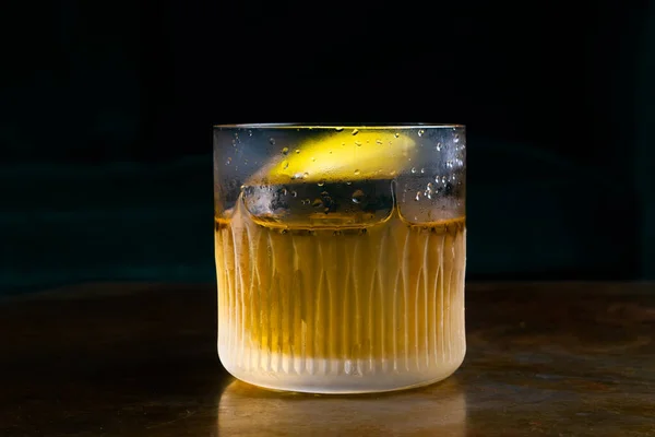 Cocktail Gin Whisky Zacapa Vintage Wooden Bar — Stock Photo, Image