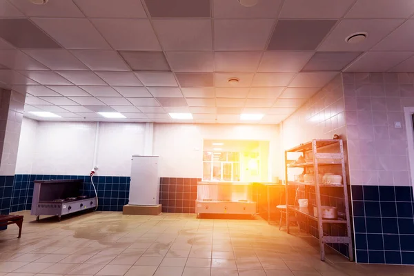 Restaurante Cozinha Equipamentos Para Preparar Alimentos Refeição Pratos Detalhes — Fotografia de Stock