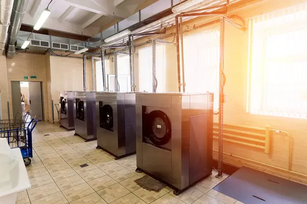 Line Laundry Machine Washing Machines Automate Equipment — Stock Photo, Image