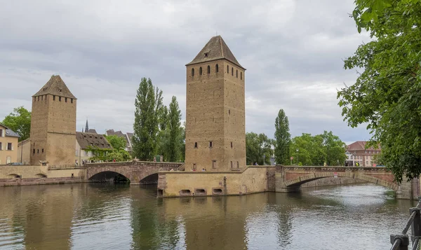 stock image Waterside scenery around Ponts Couverts in Strasbourg, a city at the Alsace region in France