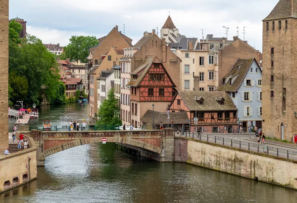 Paysages Riverains Autour Des Ponts Couverts Strasbourg Une Ville Région — Photo