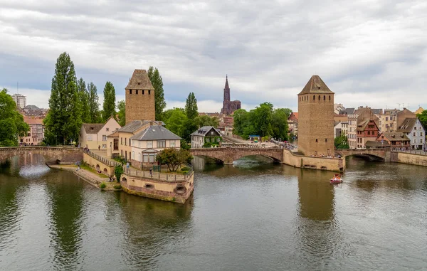 Stock image Waterside scenery around Ponts Couverts in Strasbourg, a city at the Alsace region in France