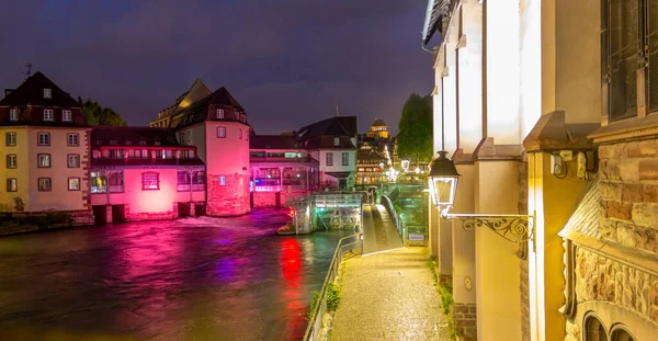 Impresión Nocturna Idílica Estrasburgo Una Ciudad Región Alsacia Francia — Foto de Stock
