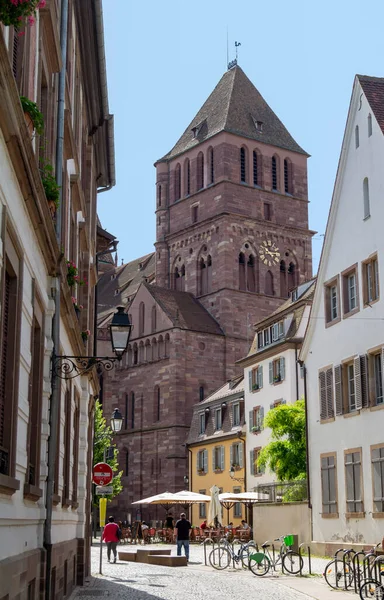Idyllischer Eindruck Rund Die Thomaskirche Straßburg Einer Stadt Elsass Frankreich — Stockfoto