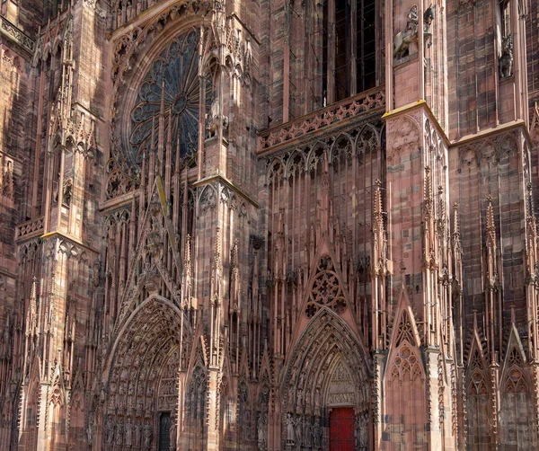 Szczegółowy Opis Katedry Strasburgu Mieście Regionie Alzacji Francji — Zdjęcie stockowe