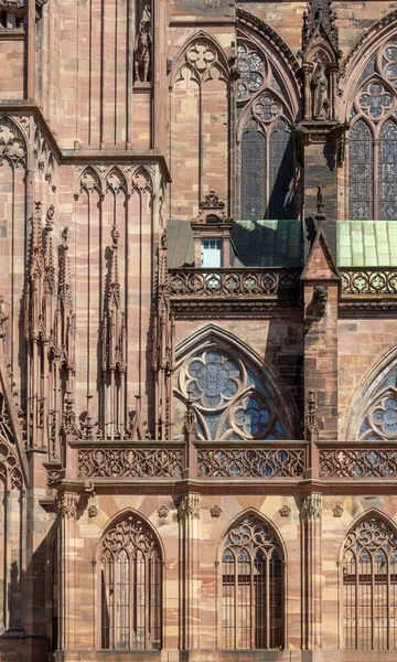 Fullständig Detalj Strasbourgs Katedral Strasbourg Stad Alsace Regionen Frankrike — Stockfoto