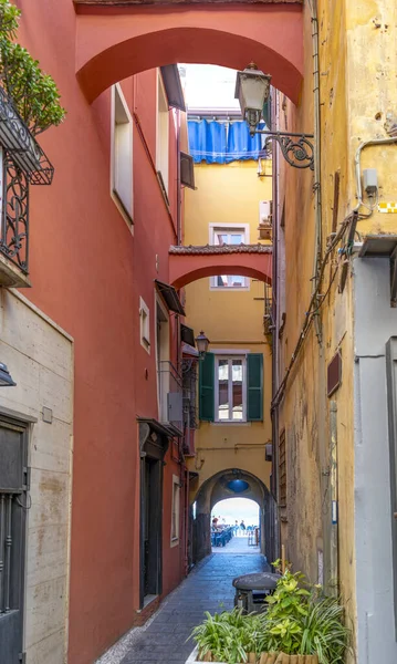 Idyllic Alleyway Alassio Town Comune Province Savona Western Coast Liguria — Stock Photo, Image