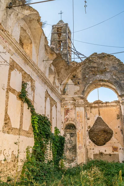 Разрушение Церкви Буссане Веккья Бывшем Городе Призраке Региона Лигурия Италии — стоковое фото