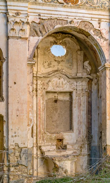 Church Detail Bussana Vecchia Former Ghost Town Liguria Region Italy — Stock Photo, Image