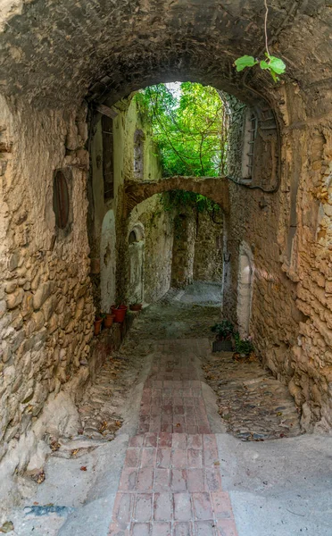 Impressão Bussana Vecchia Uma Antiga Cidade Fantasma Região Ligúria Itália — Fotografia de Stock