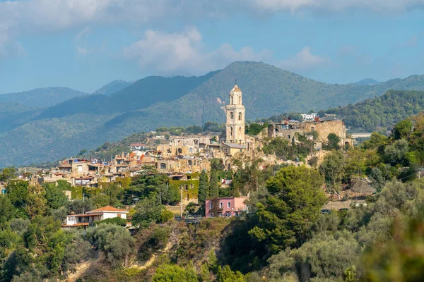 Imponering Bussana Vecchia Före Detta Spökstad Regionen Ligurien Italien — Stockfoto