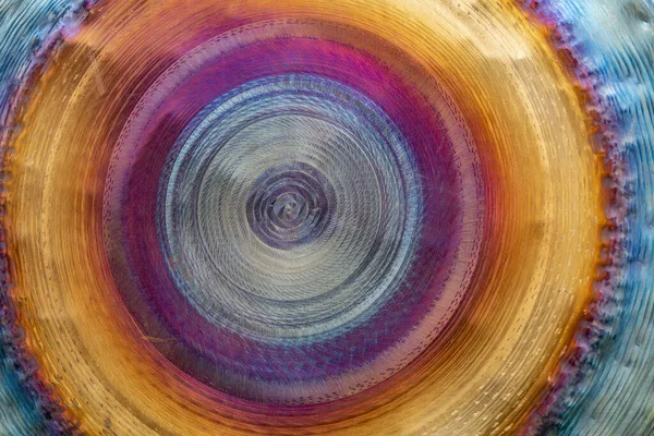Полный Абстрактный Кадр Крупным Планом Цветного Металлического Азиатского Гонга — стоковое фото