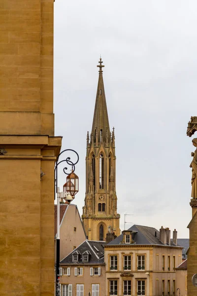 Fransa Nın Lorraine Bölgesinde Kışın Bulunan Metz Adlı Bir Şehrin — Stok fotoğraf
