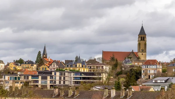 Fransa Nın Lorraine Bölgesinde Kışın Bulunan Metz Adlı Bir Şehrin — Stok fotoğraf