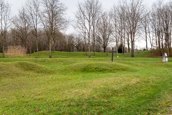 Krajobraz Przedstawiający Historyczne Pole Bitwy Wokół Verdun Walczył Lutego Grudnia — Zdjęcie stockowe