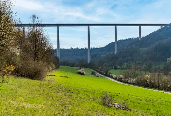 Scenery Kocher Viaduct Braunsbach Southern Germany Early Spring Time — Stock Photo, Image