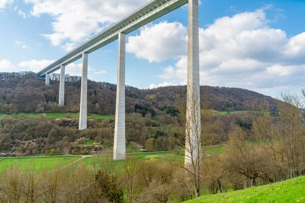 Landskap Runt Kocher Viaduct Nära Braunsbach Södra Tyskland Tidigt Våren — Stockfoto