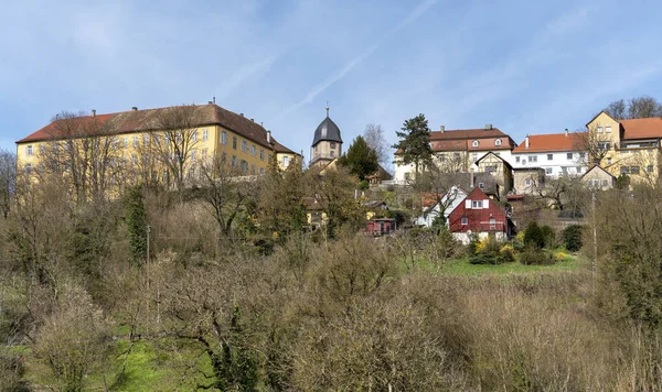 Kirchenlandschaft Auf Der Burg Bartenstein Bei Schrozberg Einem Ort Kreis — Stockfoto