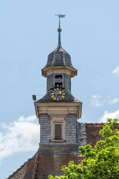 Wieża Stiftskirche Oehringen Mieście Powiecie Hohenlohe Południowych Niemczech — Zdjęcie stockowe