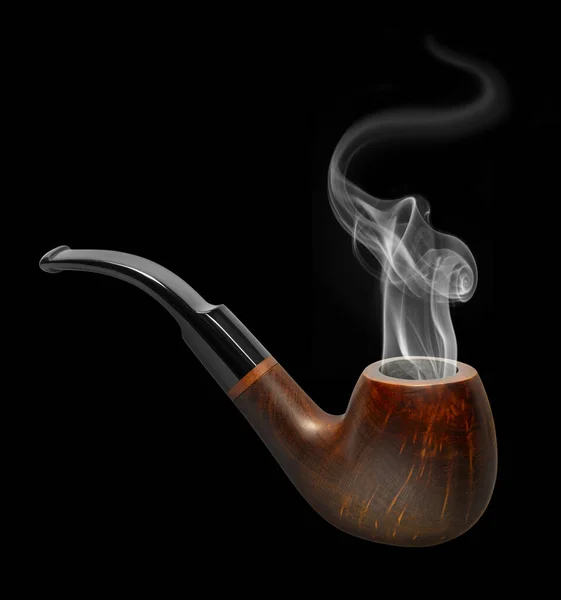 Smoking Tobacco Pipe Made Briar Wood Black Back — Stock Photo, Image