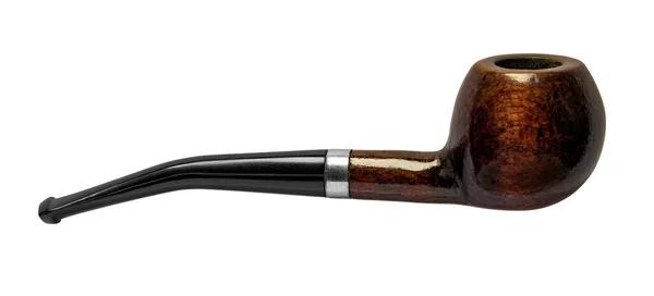 Decorative Small Tobacco Pipe Made Briar Wood Isolated White Back — Stock Photo, Image