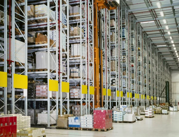 High Rack Storage Area Lots Pallets Stock Image