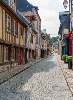 City view of Honfleur, a commune in the Calvados department in northwestern France clipart