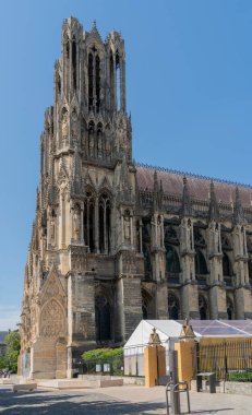 Reims Cathedral in Reims, the most populous city in the French department of Marne clipart
