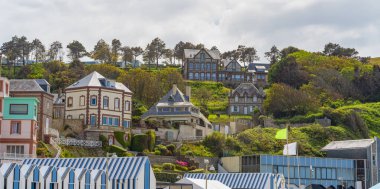 Scenery around Yport, a commune in the Seine-Maritime department at Normandy, France clipart