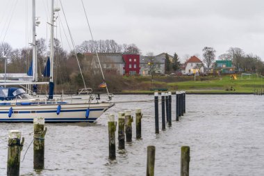 Riparian scenery around Arnis, the smallest town in Germany clipart