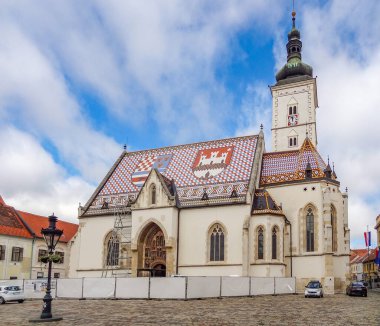 St. Marks Square with St. Marks church in Zagreb, the capital and largest city of Croatia clipart