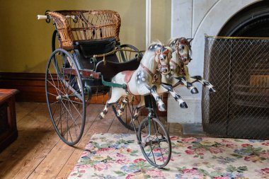 Rocking horse on display in the Barwon Park Mansion - Winchelsea, Victoria, Australia clipart