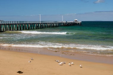 The pier was built in the 1890s to assist in the retrieval of people from ships wrecked  coming through The Rip - Point Lonsdale, Victoria, Australia clipart