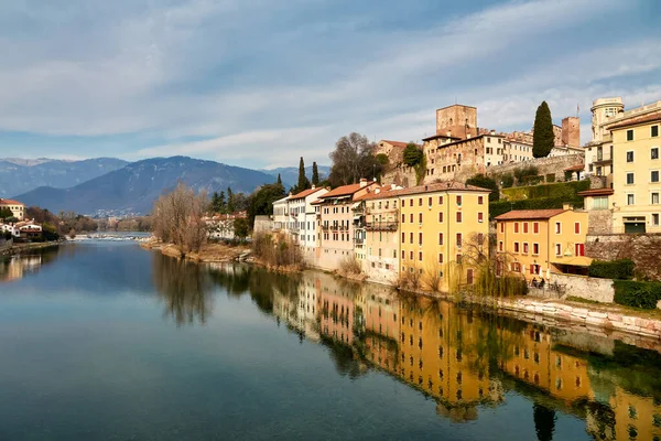 Bassano Del Grappa Włochy Wzdłuż Rzeki Brenta — Zdjęcie stockowe