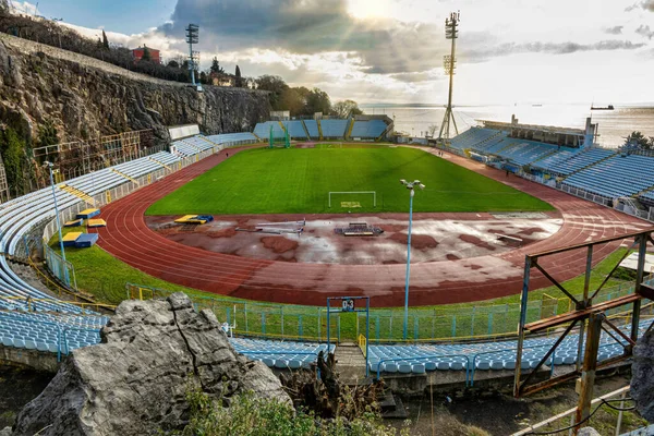 City Rijeka Croatia Jan 2023 View Unique Stadium Football Club lizenzfreie Stockfotos