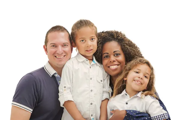 Happy Multiethnic Family Caucasian Brazilian Stock Image