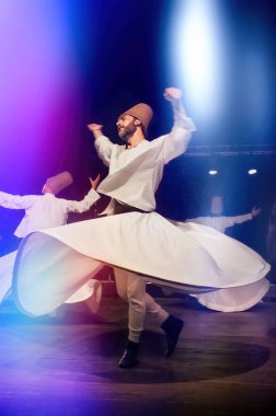 June 22, 2011: Arzignano, Italy, mystical and fascinating ceremony of the Whirling Dervishes clipart