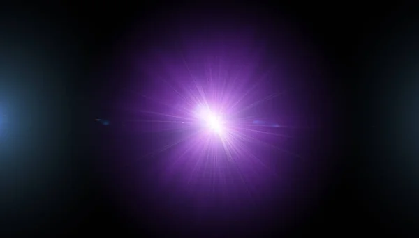 Lila Licht Digitallinse Optischer Linsenschlag Auf Schwarzem Hintergrund — Stockfoto