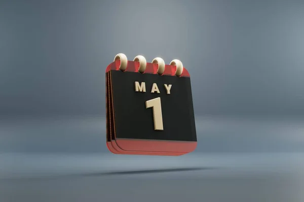 Standing Black Red Month Lined Desk Calendar Date May Modern — ストック写真