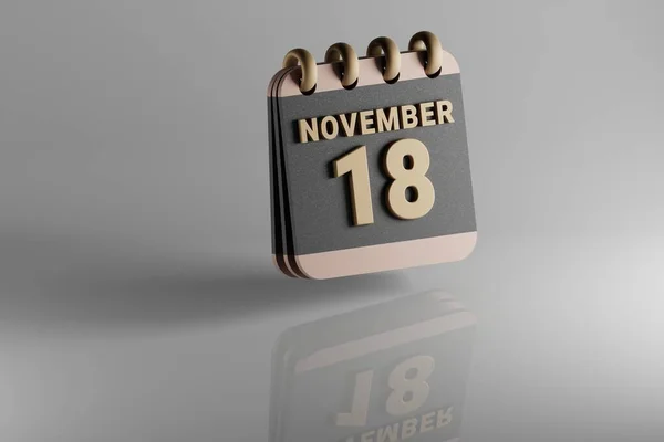 Standing Black Golden Month Lined Desk Calendar Date November Modern — Zdjęcie stockowe