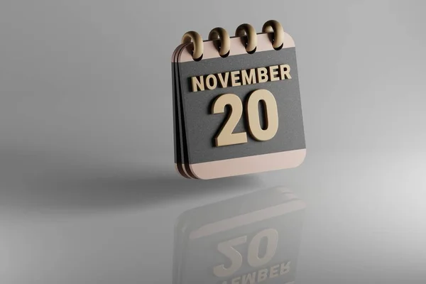 Standing Black Golden Month Lined Desk Calendar Date November Modern — Stockfoto