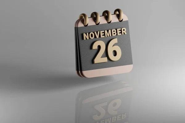 Standing Black Golden Month Lined Desk Calendar Date November Modern — стокове фото