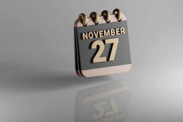 Standing Black Golden Month Lined Desk Calendar Date November Modern —  Fotos de Stock