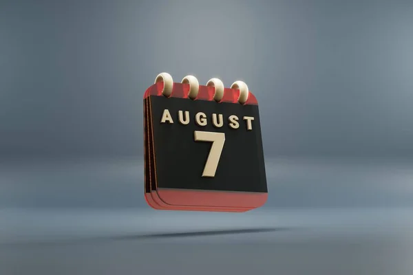 Standing Black Red Month Lined Desk Calendar Date August Modern — Stock fotografie