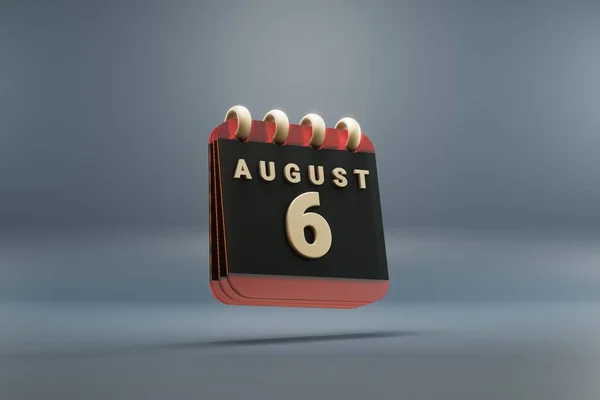 Standing Black Red Month Lined Desk Calendar Date August Modern — стоковое фото