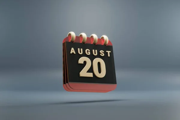 Standing Black Red Month Lined Desk Calendar Date August Modern —  Fotos de Stock